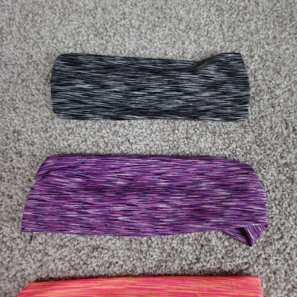 Lot of 4 Athletic Space Dye Headbands Wide Workout Hair Bands Multicolored